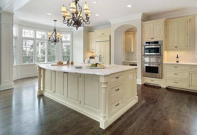 close-up of textured laminate flooring in a kitchen in Boca Raton, FL